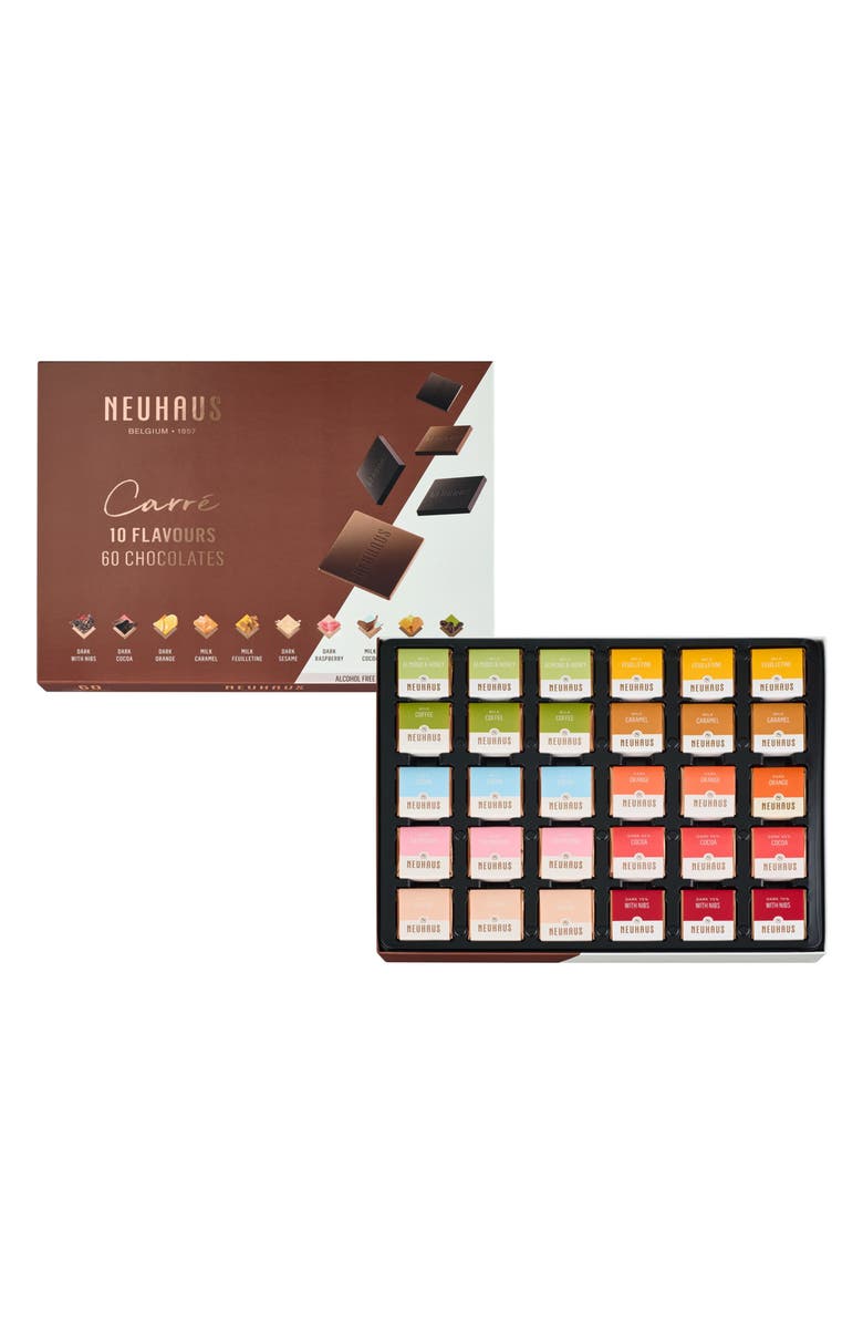 NEUHAUS Carré 60-Piece Belgium Dark & Milk Chocolate Gift Set, Alternate, color, Brown