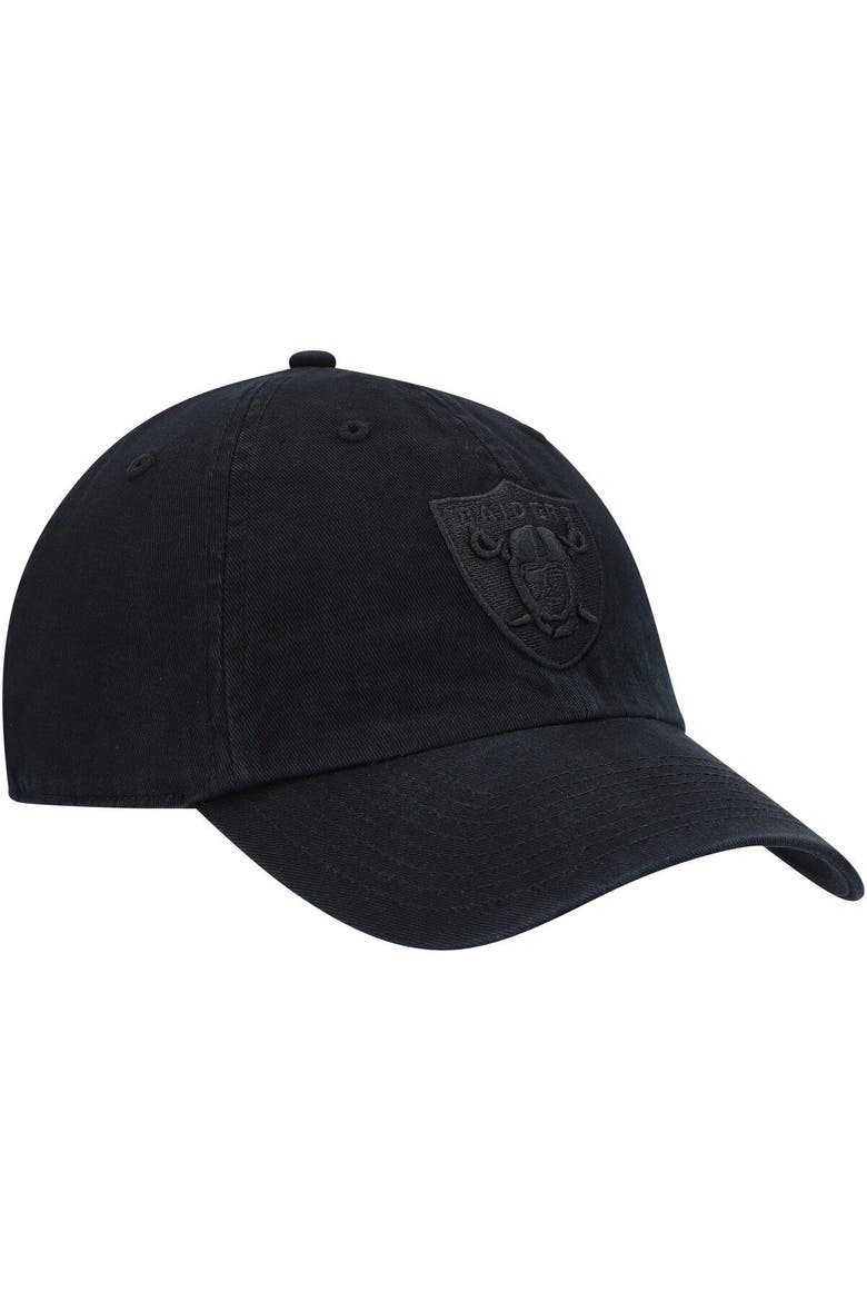 Men's '47 Black Las Vegas Raiders Team Tonal Clean Up Adjustable Hat, Alternate, color, Black