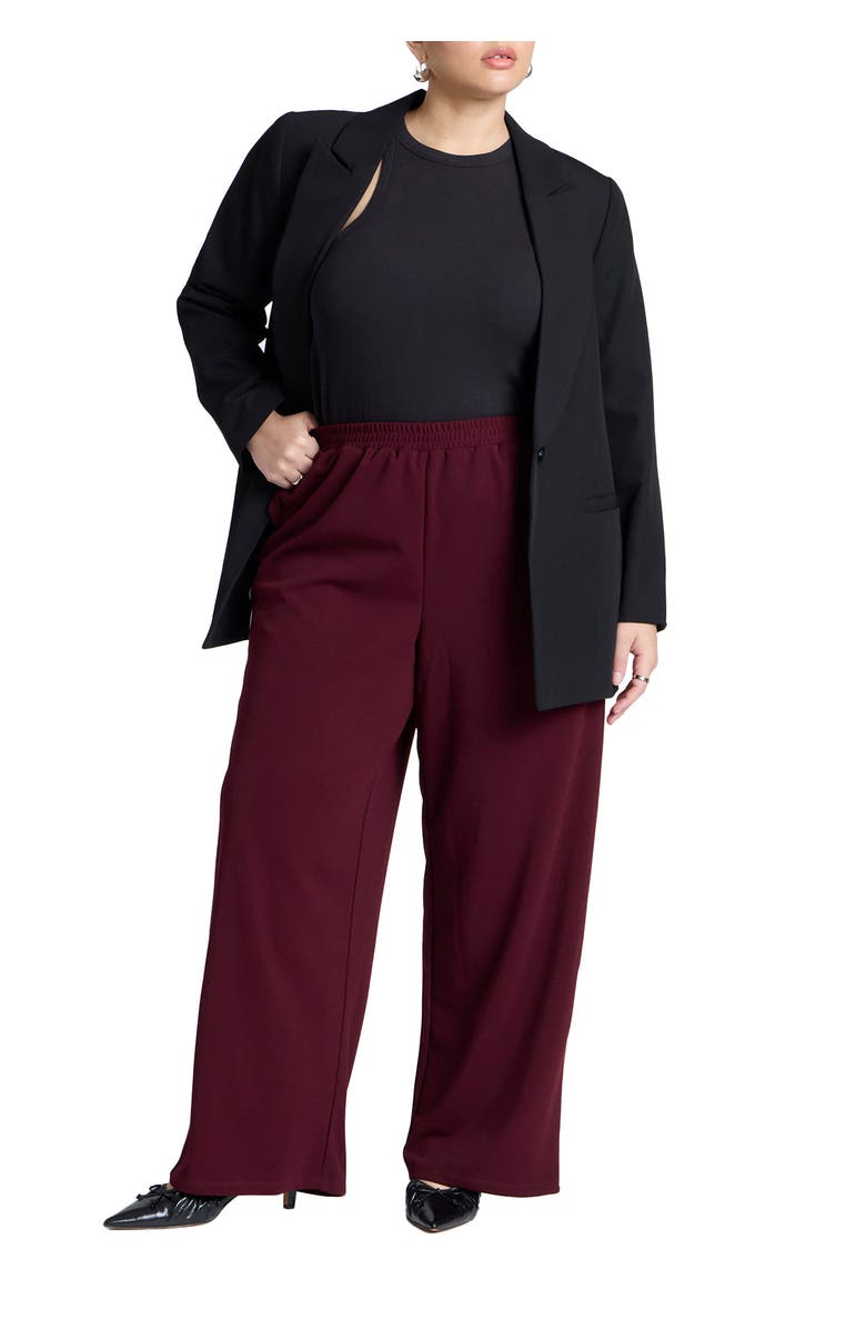 ELOQUII Track Pant With Side Stripe, Main, color, 