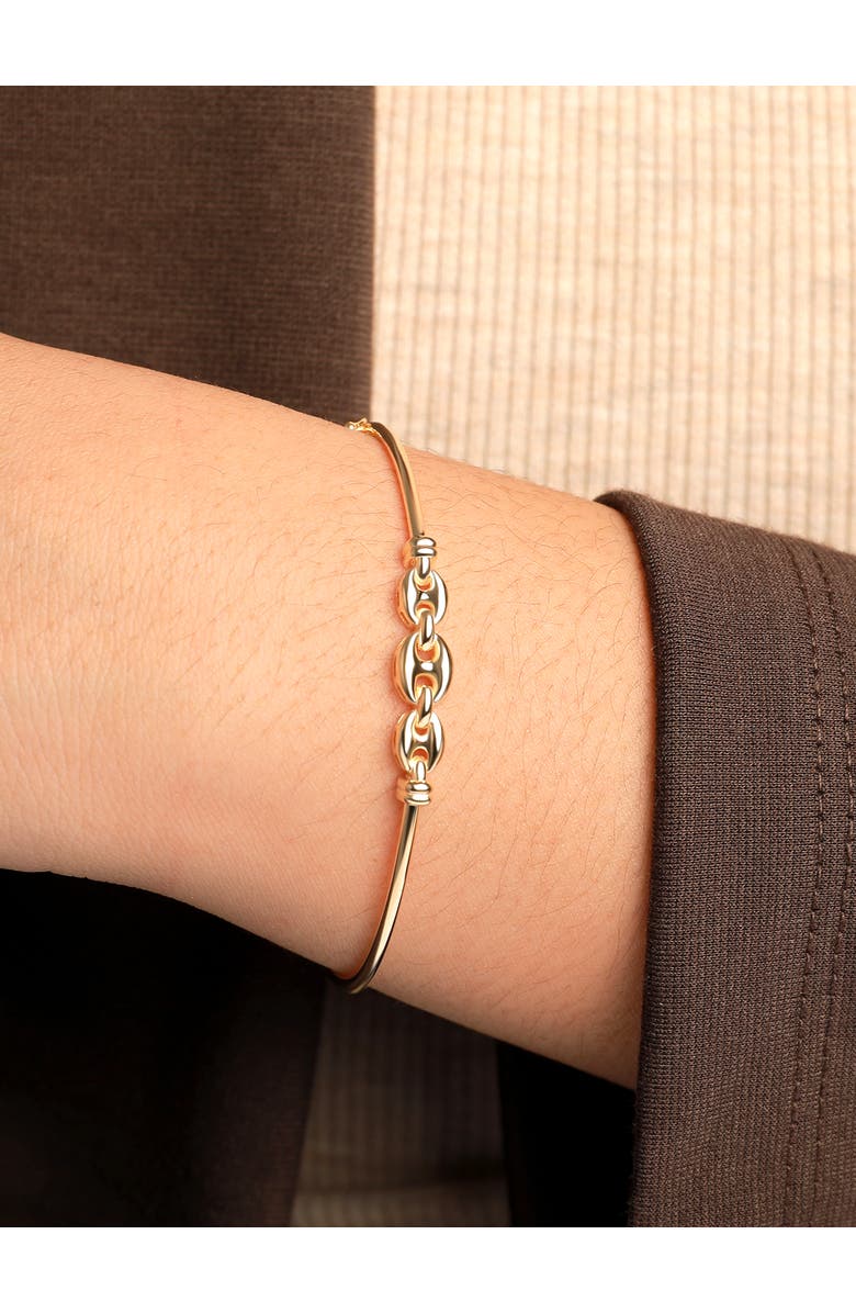 DEVATA Mariner Anchor Bangle Bracelet in 14K Gold, Alternate, color, Yellow Gold