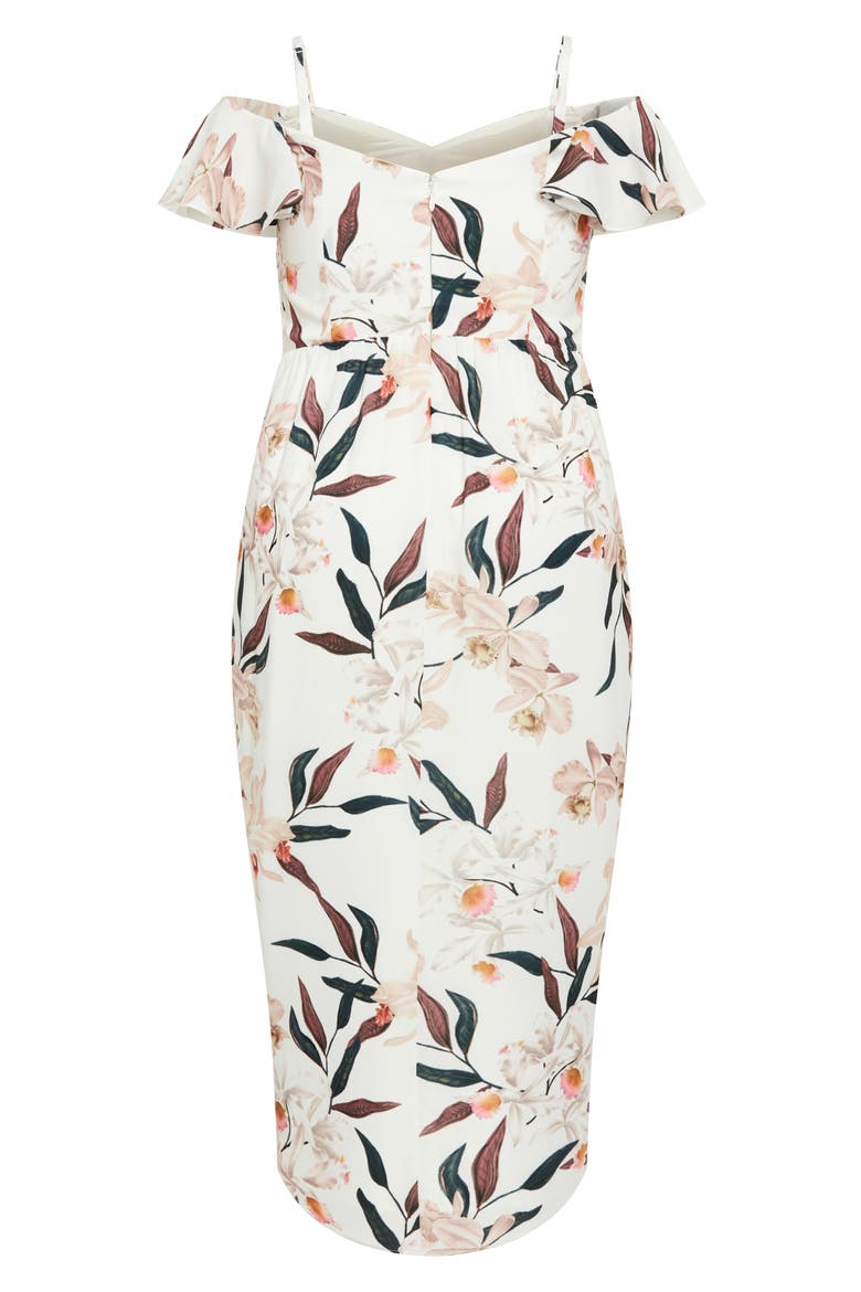 Orchid Cold Shoulder Tulip Hem Dress, Alternate, color, SWEET ORCHID