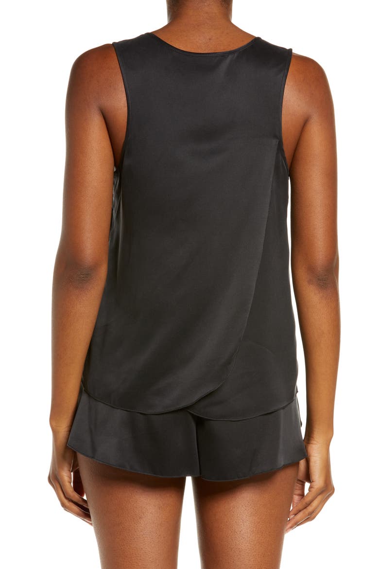 Washable Silk Short Pajamas, Alternate, color, IMMERSED BLACK