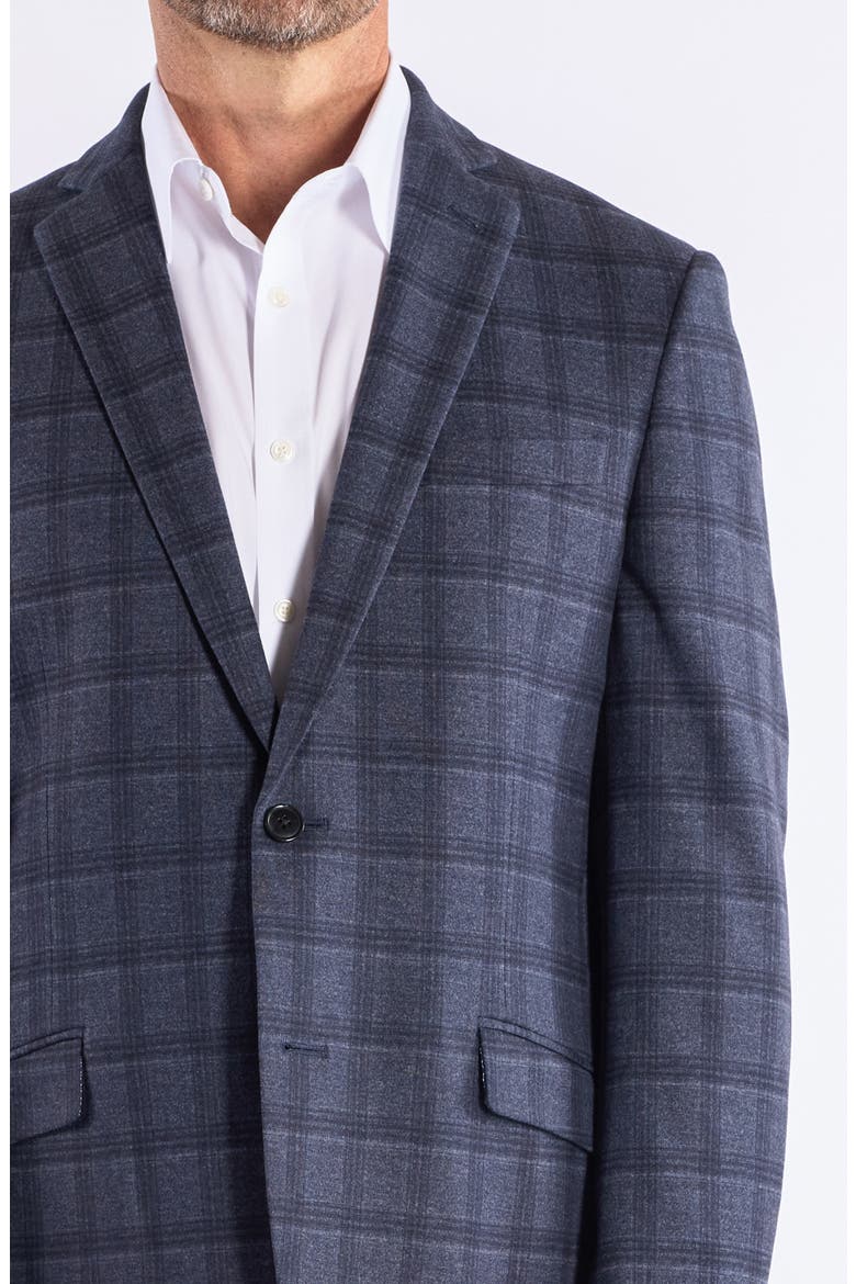 Plaid Knit Sport Coat, Alternate, color, BLUE