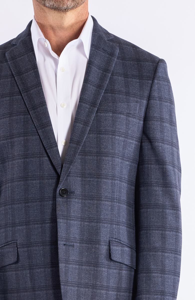 SAVILE ROW CO Plaid Knit Sport Coat, Alternate, color, Blue