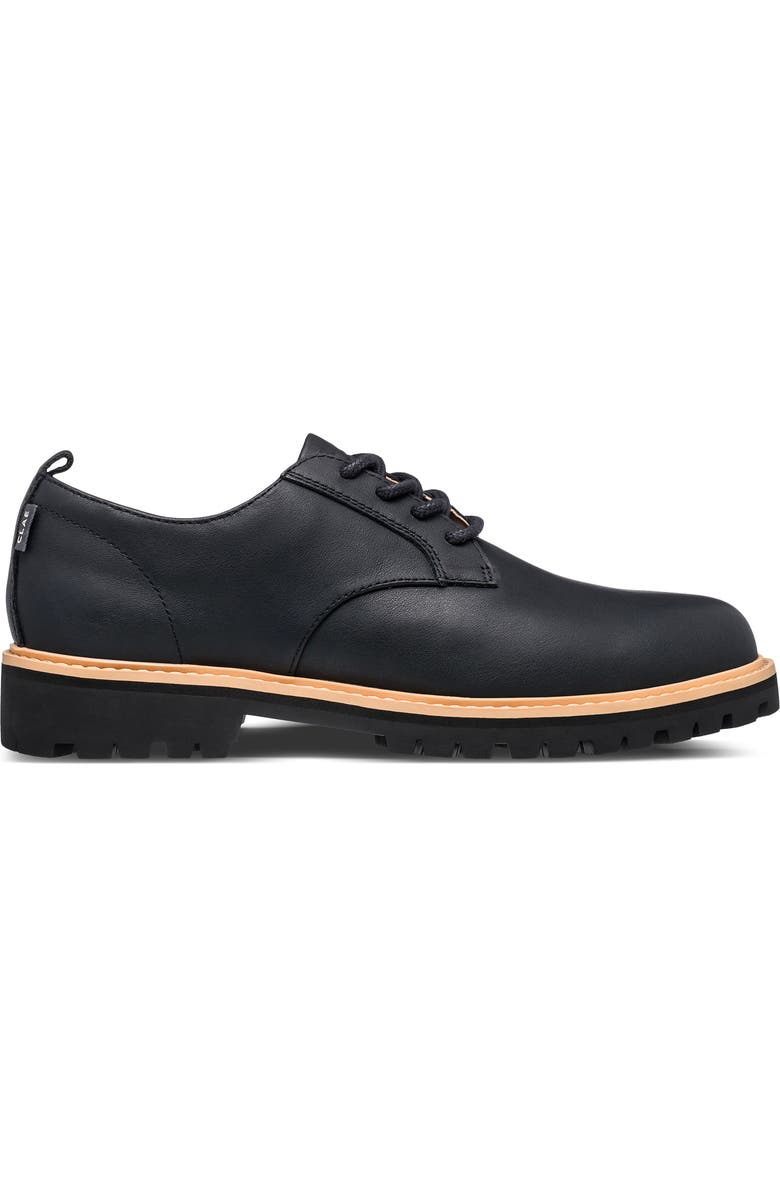 CLAE Logan Lugged Plain Toe Derby, Alternate, color, Black Natural Leather