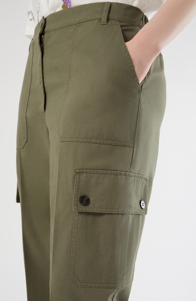 Marina Rinaldi Visiera Cotton Cargo Pants, Alternate, color, Olive Green