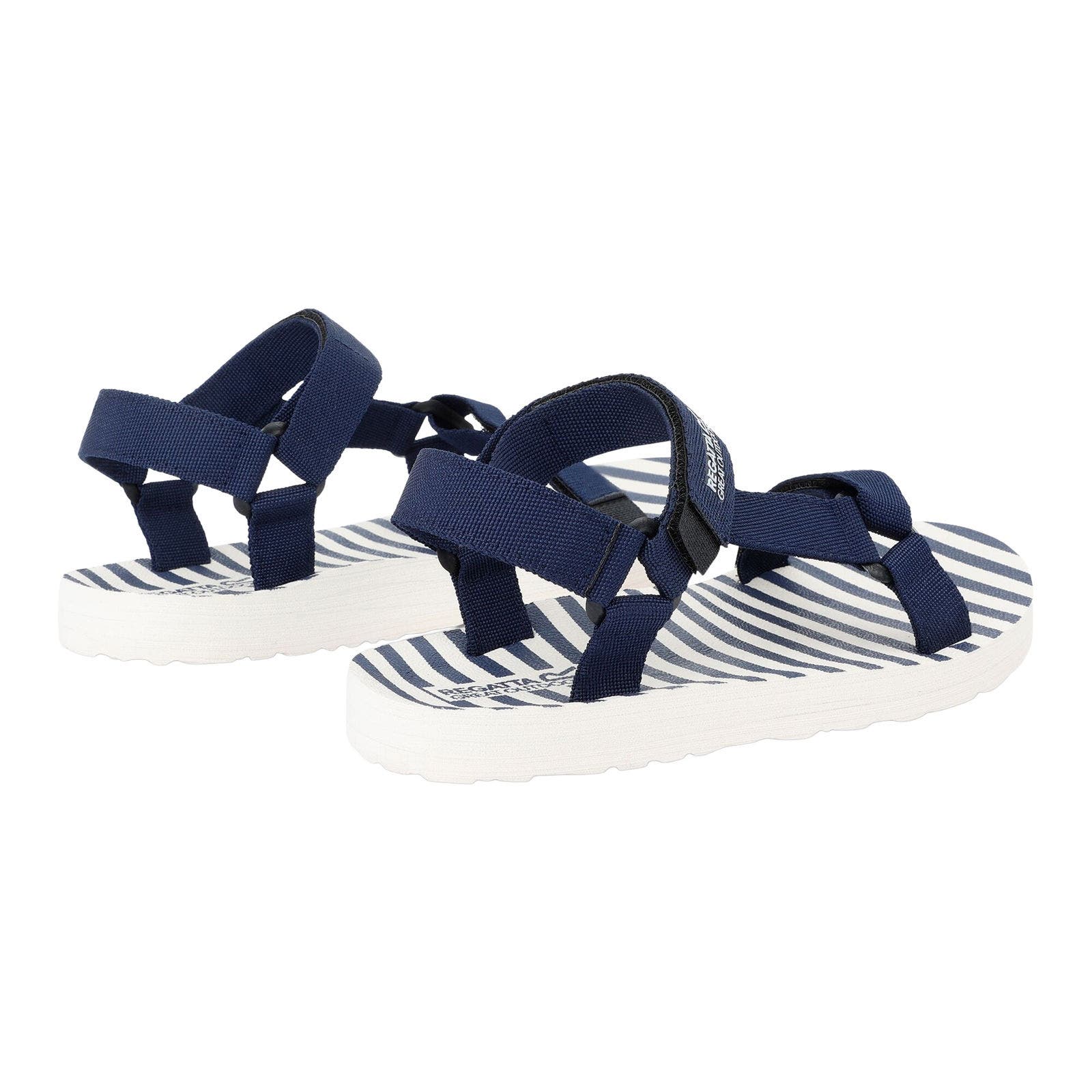 Lady Vendeavour Striped Sandals, Alternate, color, Navy and Navy