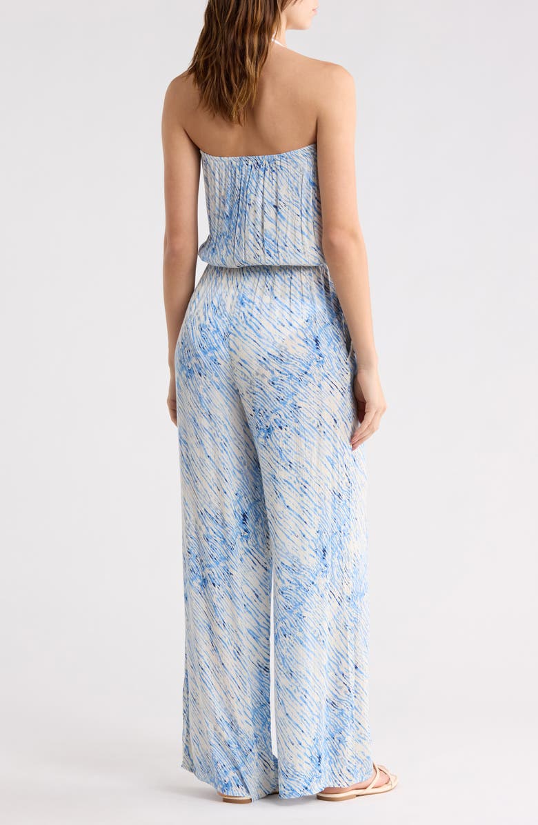 Elan Strapless Cover-Up Jumpsuit, Alternate, color, Blue Sahara