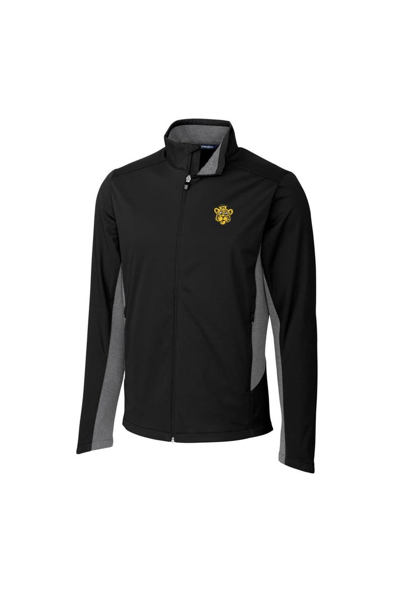 Men's Cutter & Buck Black Missouri Tigers Navigate Softshell Full-Zip Jacket, Alternate, color, Black