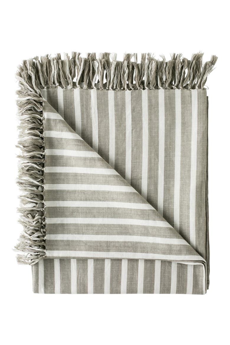 Coitier Linen & Cotton Throw Blanket, Main, color, NATURAL/ WHITE