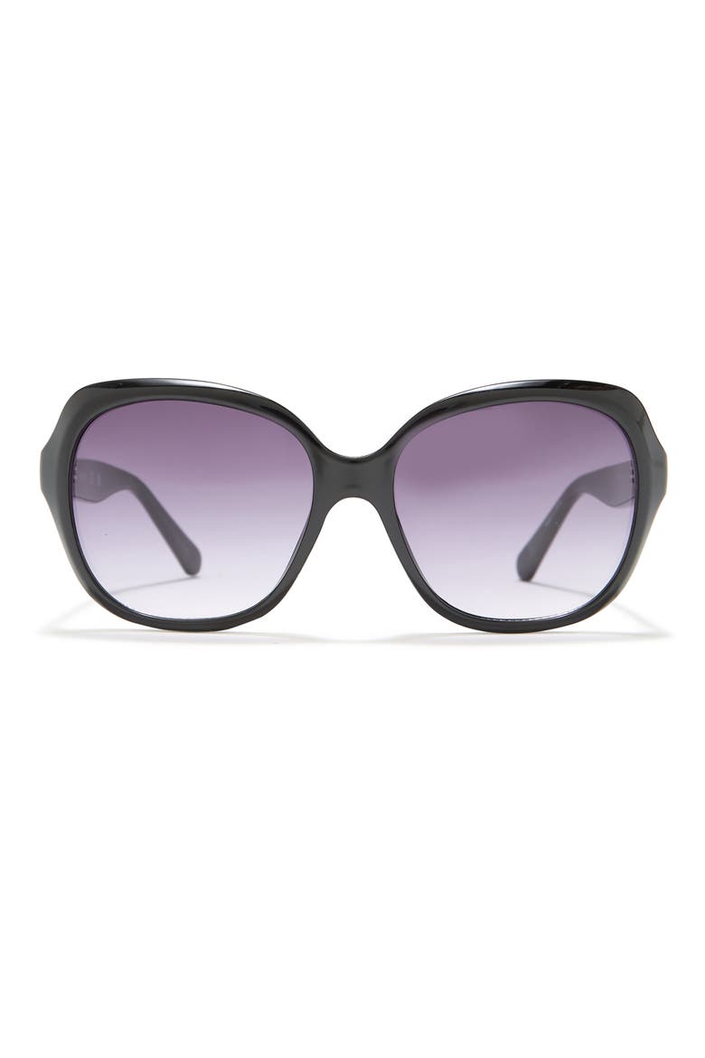56mm Butterfly Sunglasses, Main, color, BLACK / SMOKE GRADIENT LENS