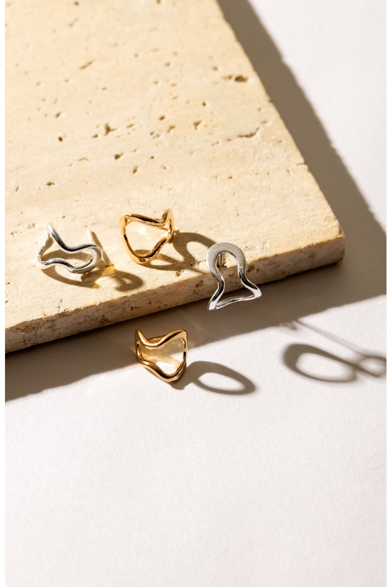 Conchi huggie earrings, Alternate, color, GOLD PLATE