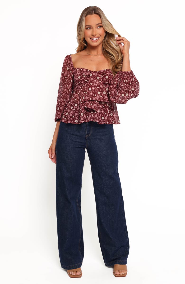 Petal & Pup Darrie Floral Top, Alternate, color, Burgundy Multi