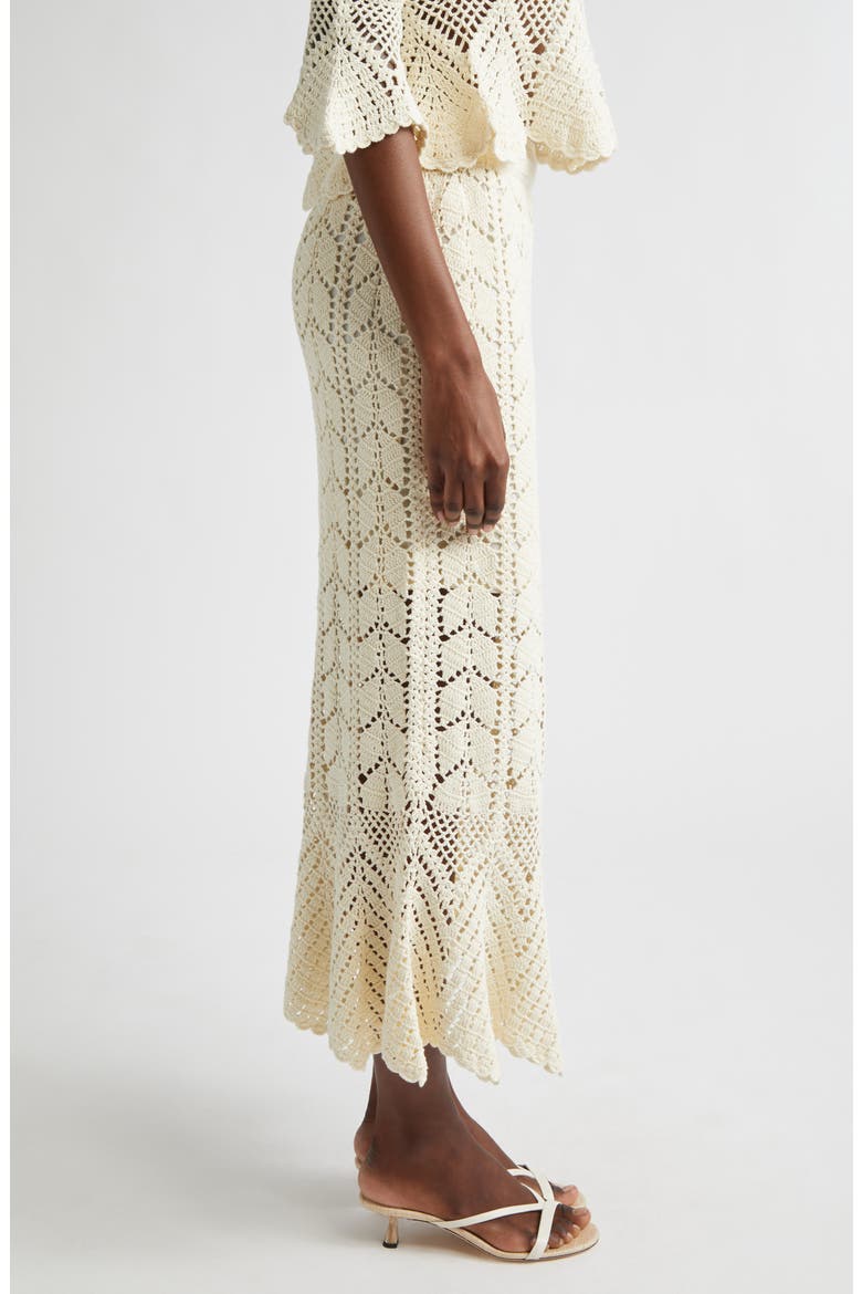 Awaken Crochet Midi Skirt, Alternate, color, CREAM
