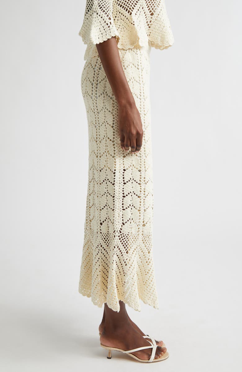 Zimmermann Awaken Crochet Midi Skirt, Alternate, color, Cream