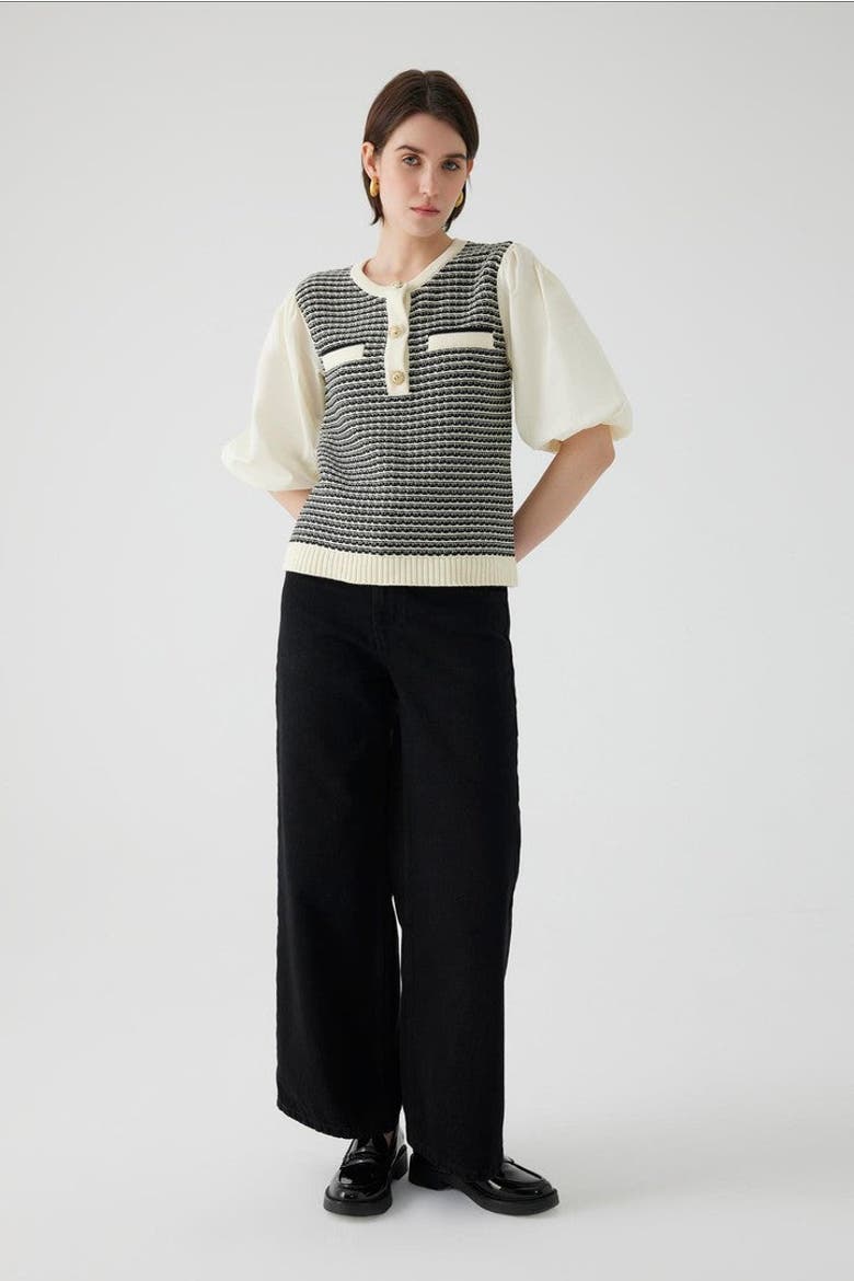 Belted Wide Leg Denim Pants, Alternate, color, BLACK