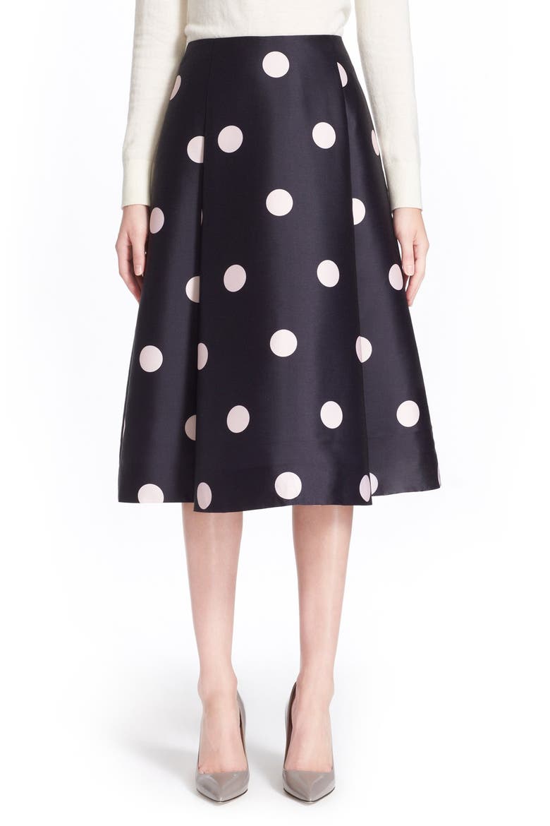 'lysa' dot print midi skirt, Main, color, INK
