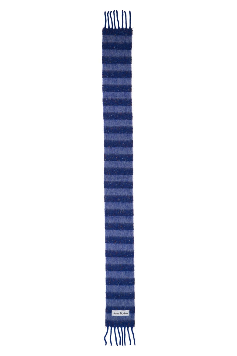 Stripe Alpaca Blend Fringe Scarf, Alternate, color, BLUE/ AQUA