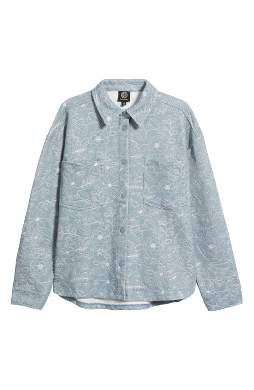 Bobeau Embroidered Cotton Blend Shacket In Multi