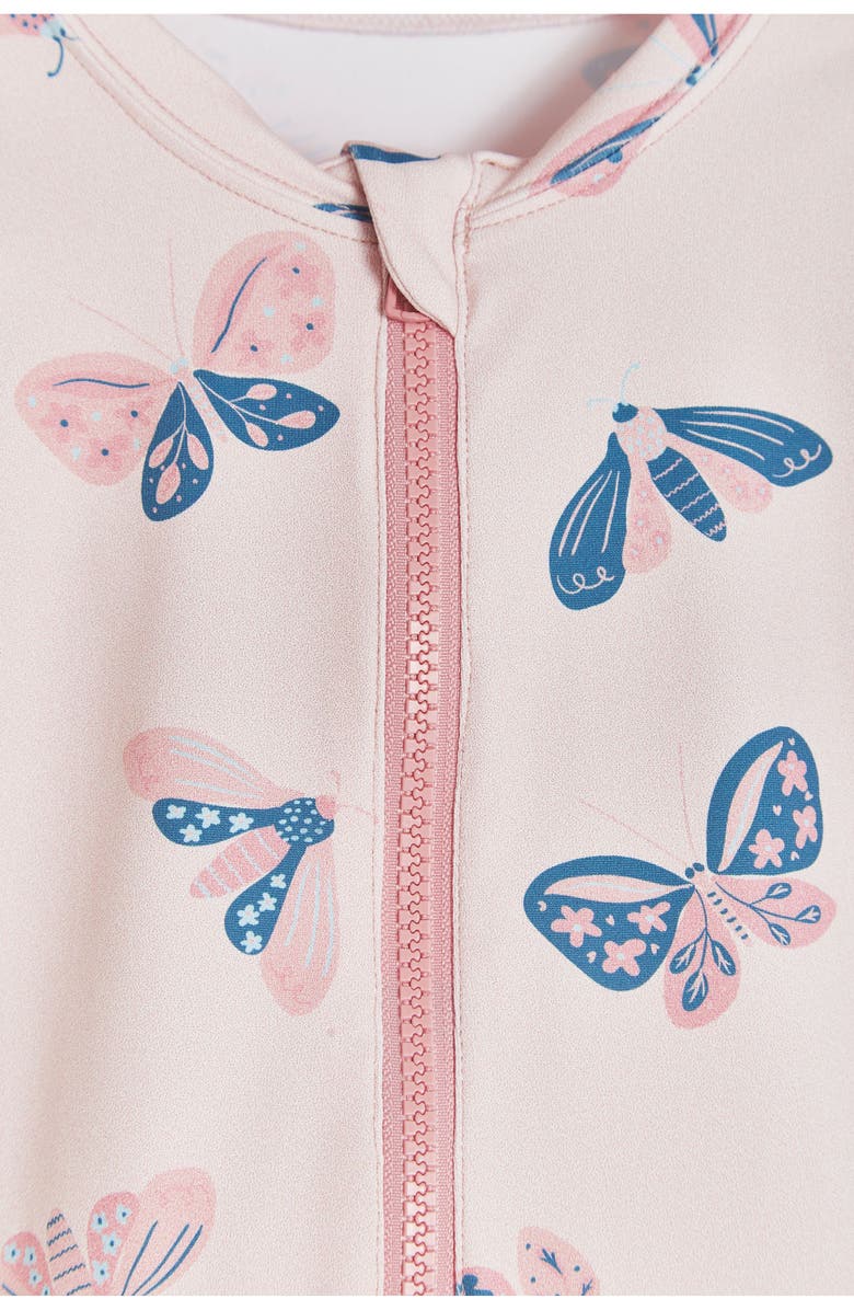 Babycottons Premium Quality Butterfly Long Sleeve 1-Piece Rashguard for Infant, Alternate, color, Pink