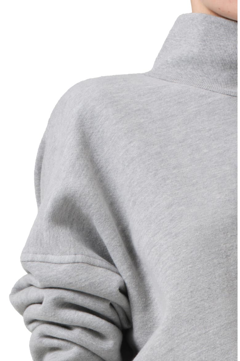 Cara Turtleneck Cotton Blend Sweatshirt, Alternate, color, HEATHER GREY
