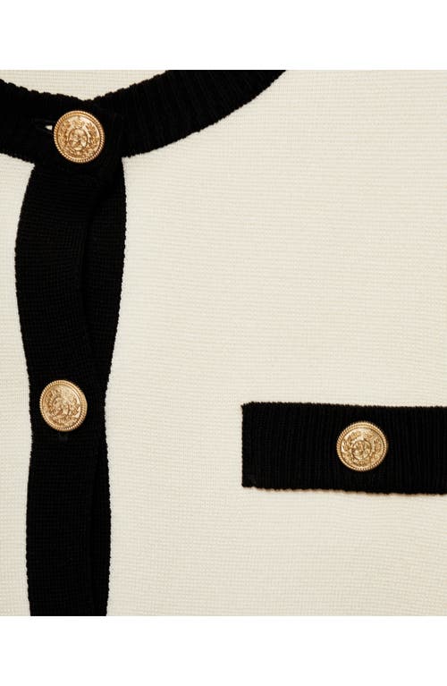 Mango Trim Sweater Jacket In Ecru