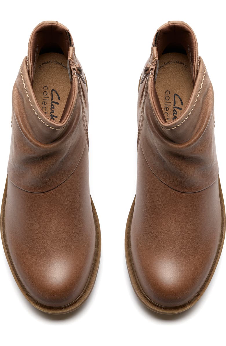 Clarks<sup>®</sup> Hearth Sofia Ankle Boot, Alternate, color, Dark Sand Leather