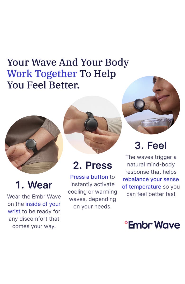 Embr Labs Embr Wave Smart Cooling & Warming Wristband, Alternate, color, Black