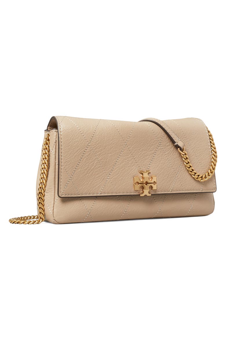 Charlie Quilted Leather Wallet on a Chain, Alternate, color, SOFT CEMENT