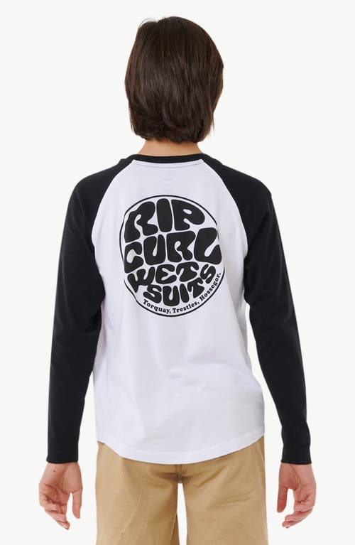 Rip Curl Kids' Wettie Icon Long Sleeve Graphic T-shirt In White