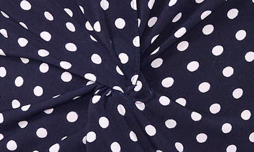 CECE CECE POLKA DOT LONG SLEEVE TWIST FRONT TOP