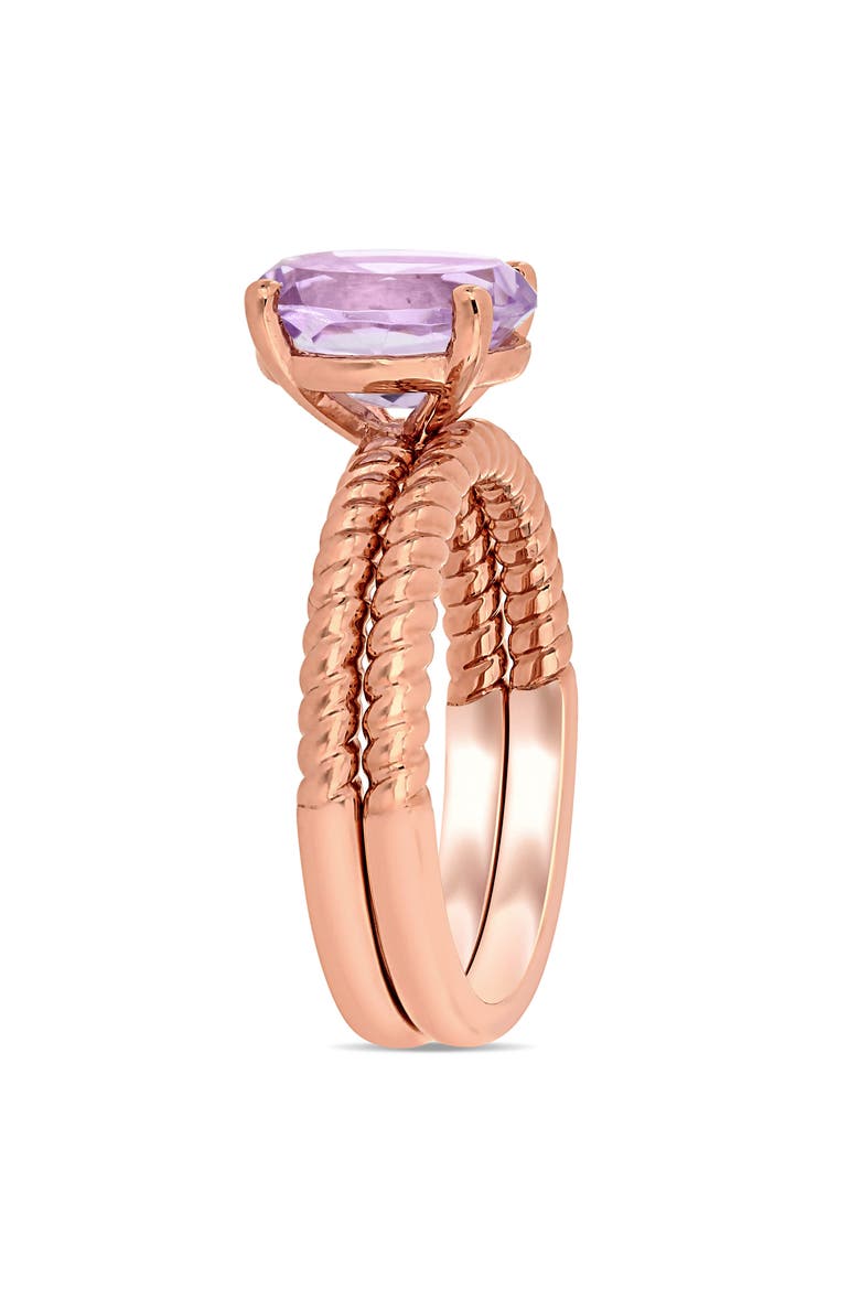 Rose de France Twist Bridal Ring Set 14k, Alternate, color, Rose de France