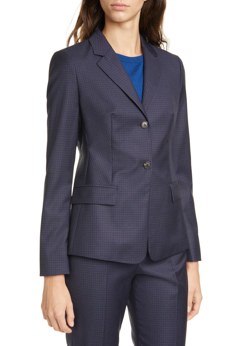 Jatinda Shadow Check Virgin Wool Jacket, Alternate, color, MIDNIGHT FANTASY