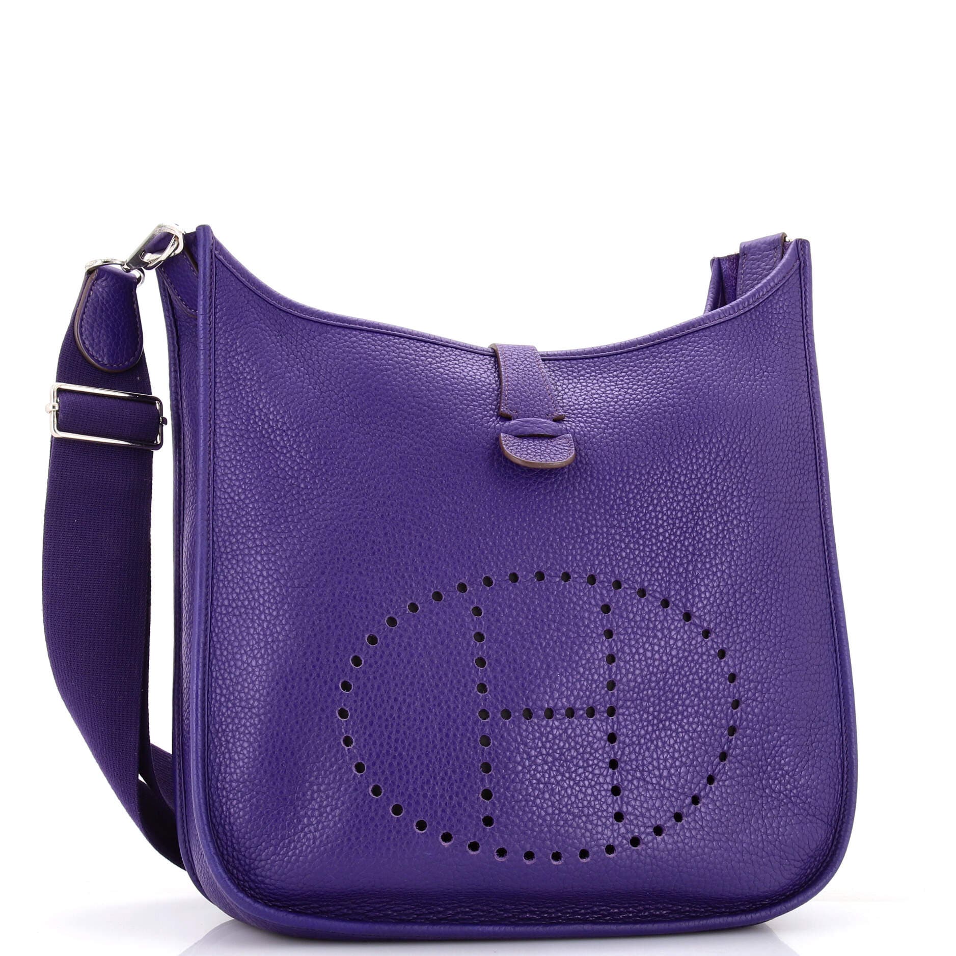 Pre-Owned Hermes Evelyne Bag Gen III Clemence GM, Alternate, color, Iris