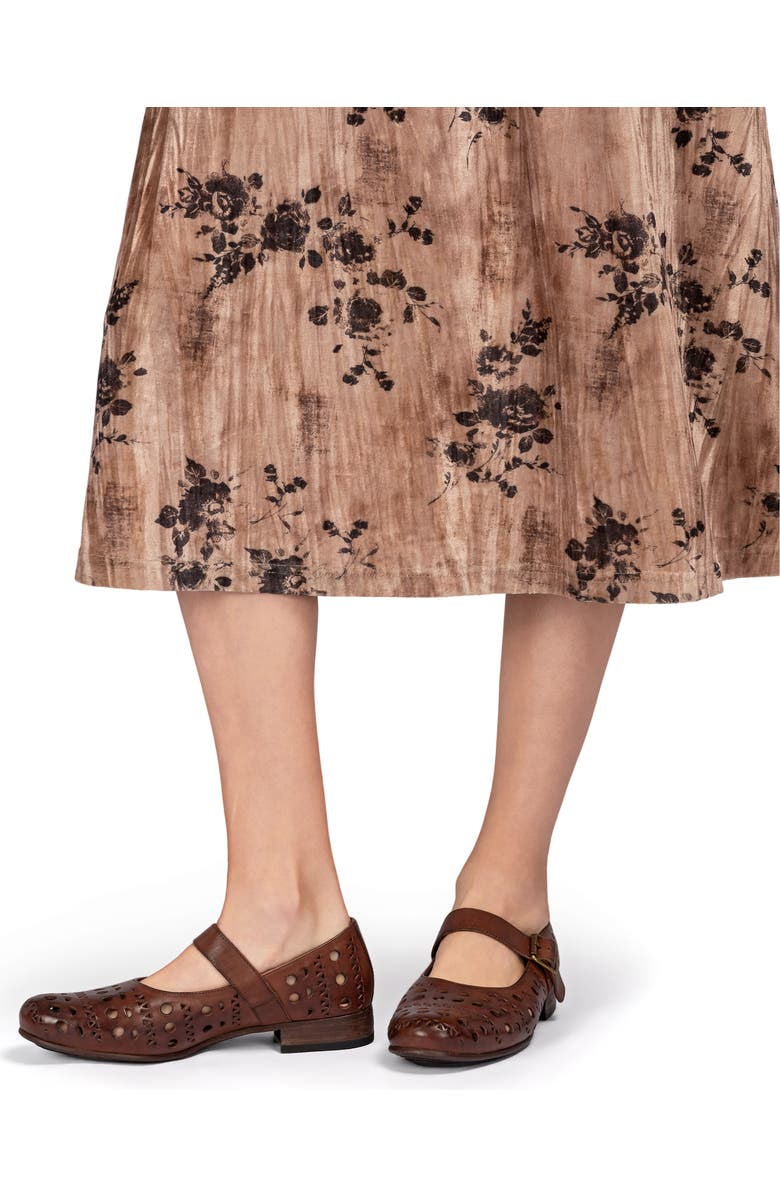 OLD TREND Retro Genuine Leather Breathable Cutout Mary Jane Flat, Alternate, color, Coffee