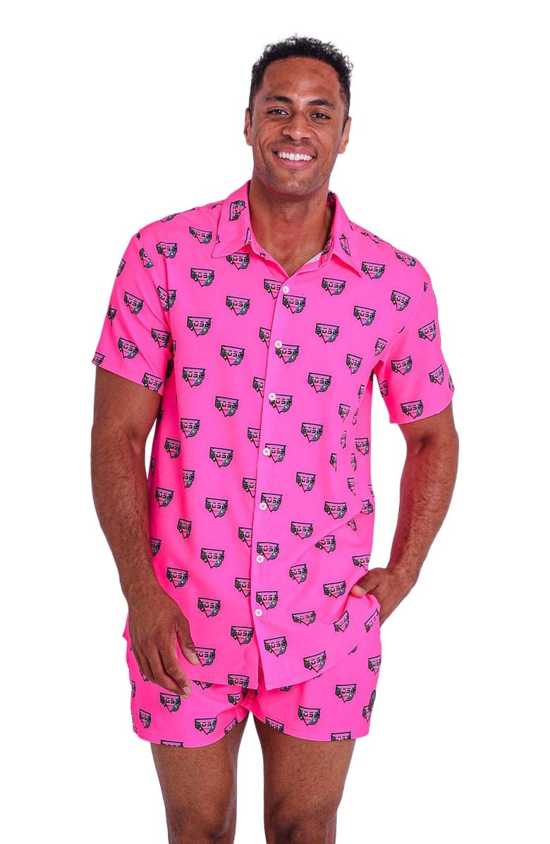 OOSC Baewatch Men's Short Sleeve Shirt, Alternate, color, Pink