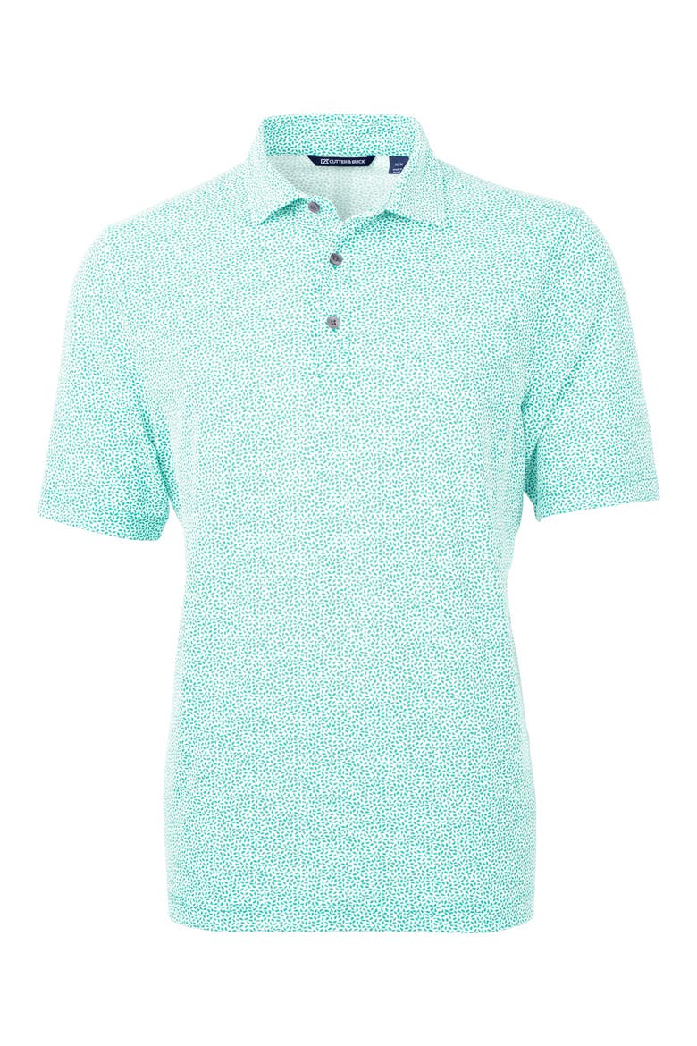 Virtue Piqué Botanical Print Polo, Main, color, FRESH MINT