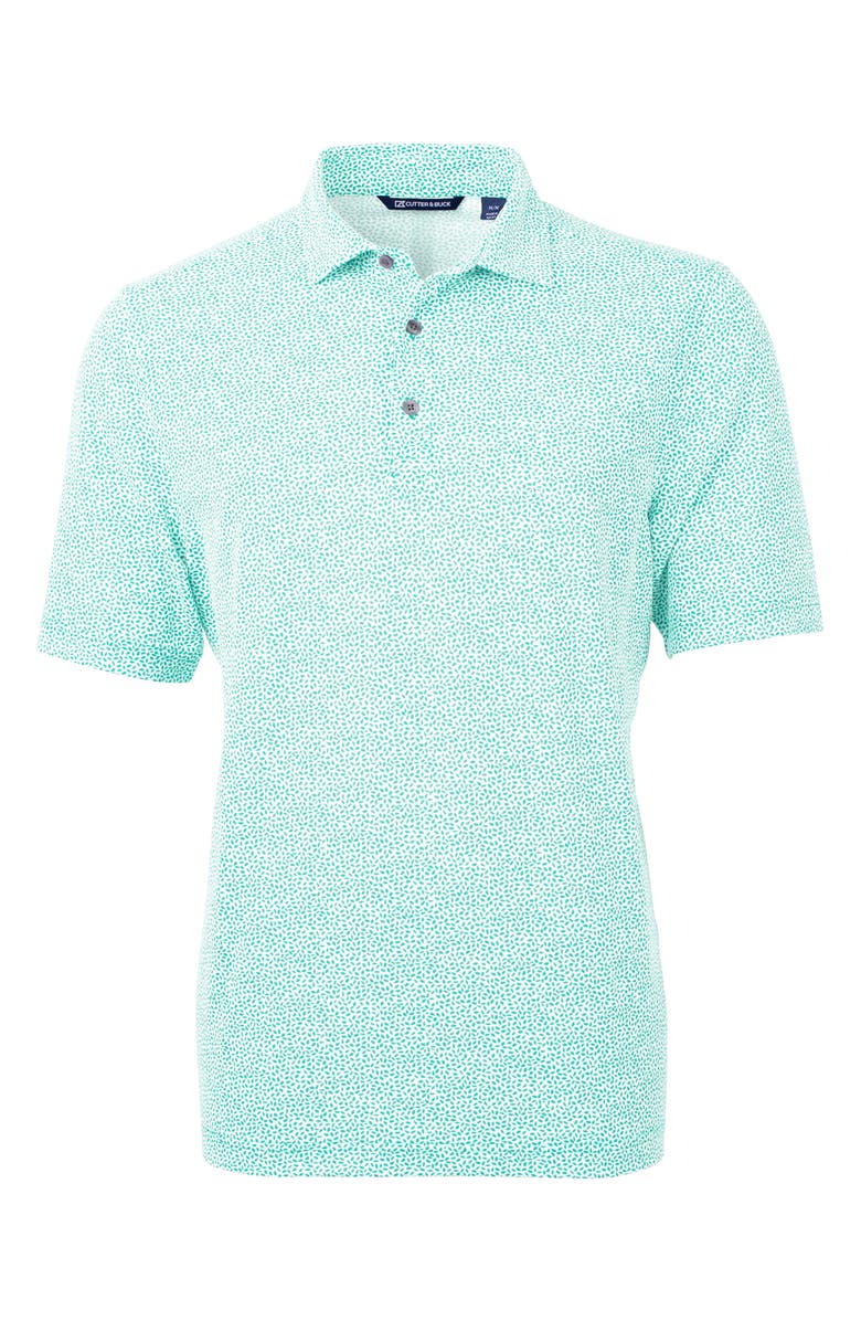 Cutter & Buck Virtue Piqué Botanical Print Polo, Main, color, Fresh Mint