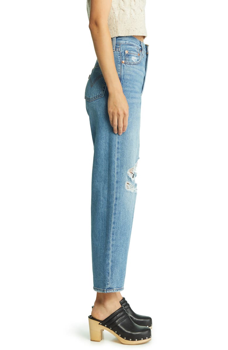 Levi's<sup>®</sup> Ribcage Ripped Ankle Straight Leg Jeans, Alternate, color, 