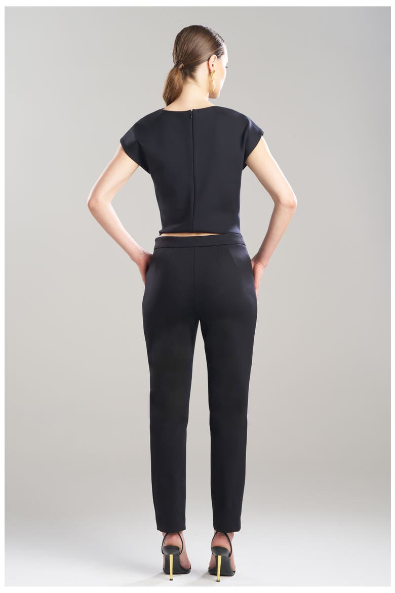 Techno Crepe Side Zip Ankle Pants, Alternate, color, Black