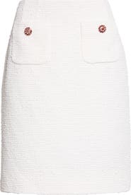 Dolce&Gabbana Jewel Button A-Line Rachel Tweed Skirt