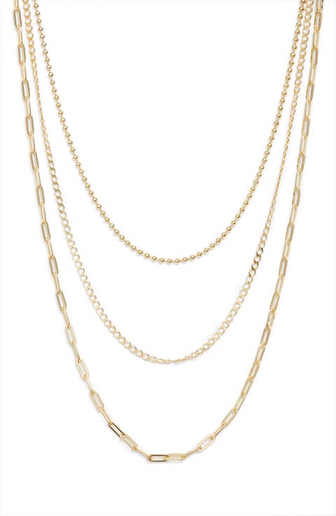 Three-Row Layered Chain Necklace