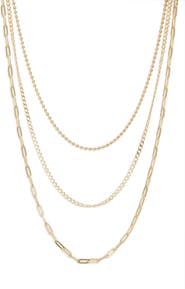 Argento Vivo Sterling Silver Three-Row Layered Chain Necklace