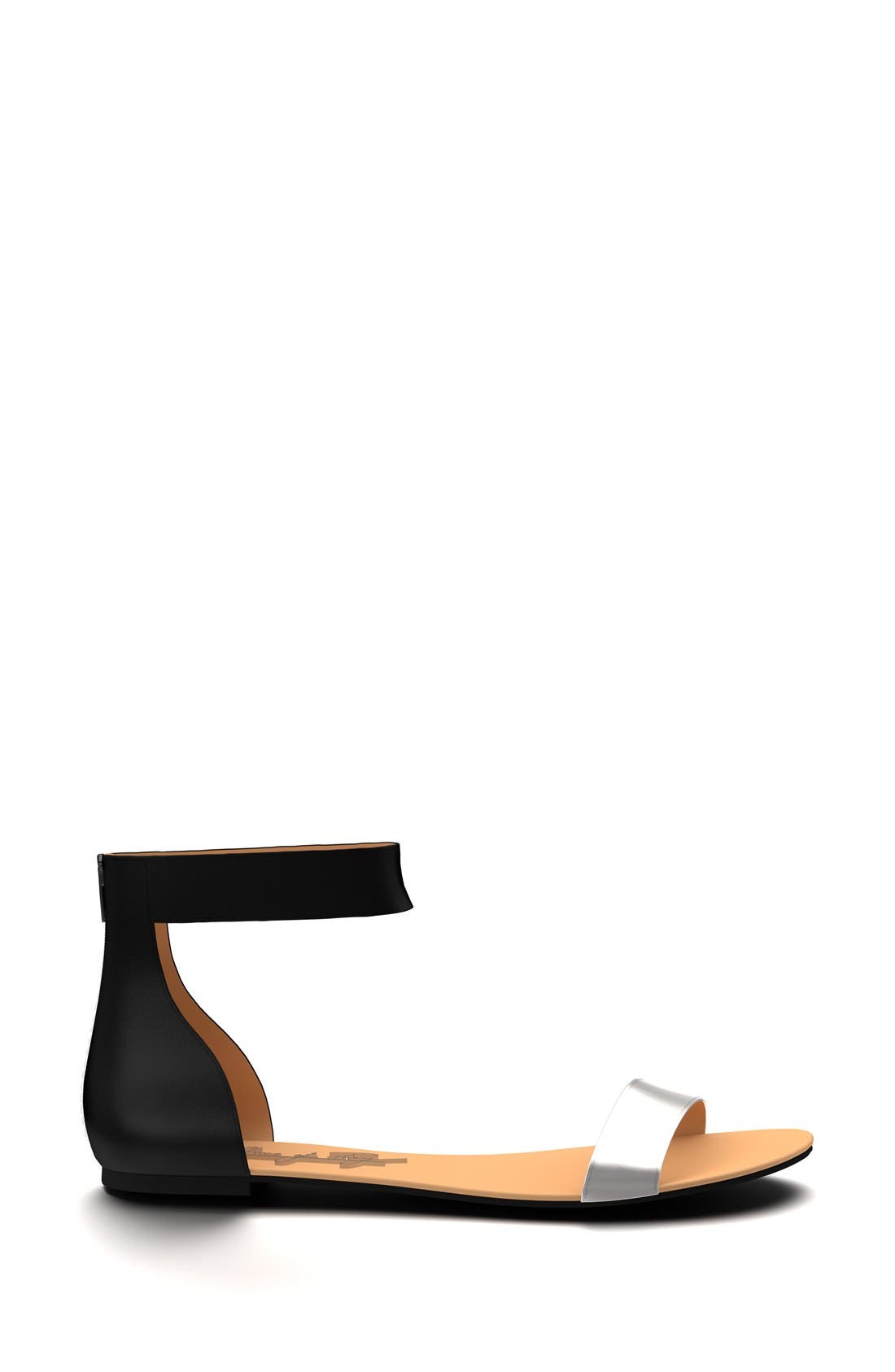 Ankle Strap Sandal, Alternate, color, BLACK LEATHER