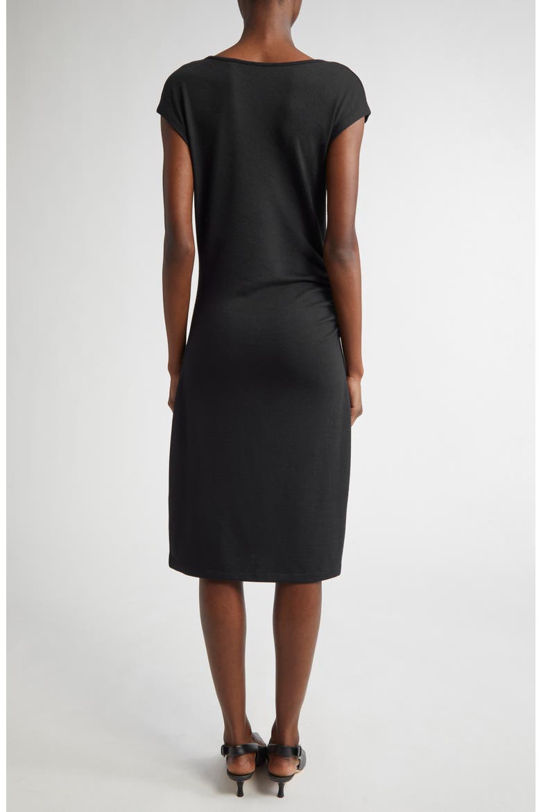 Cowl Neck Side Ruched Knit Dress, Alternate, color, BLACK