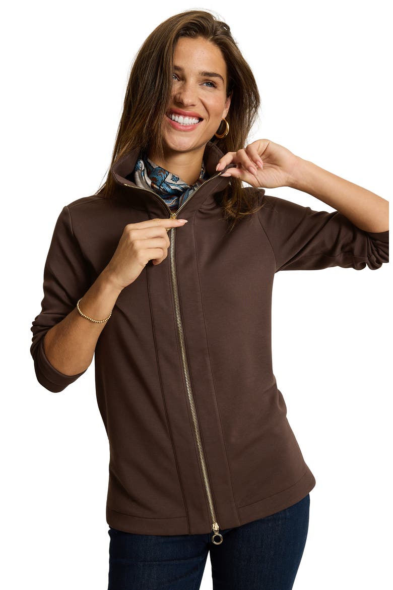 Palm Voyage Full Zip Jacket, Alternate, color, DOUBLE CHOCOLATE