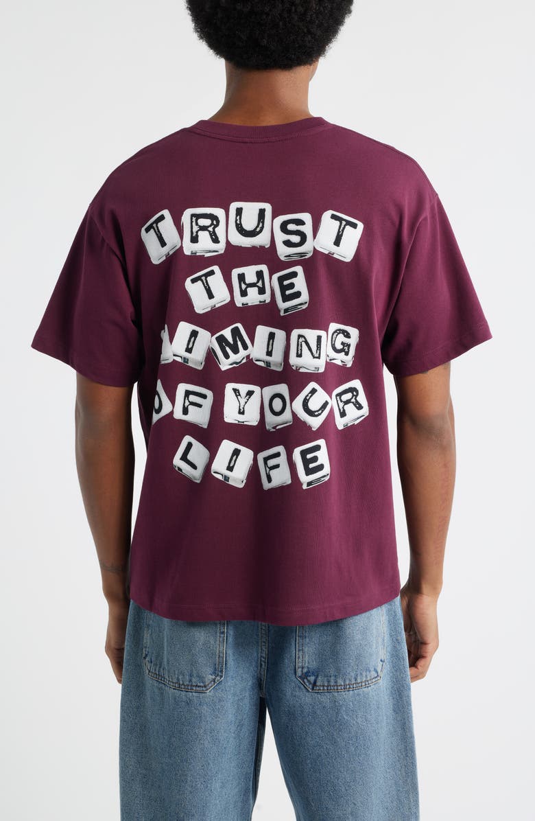 SANTO STUDIO Dice Graphic T-Shirt, Alternate, color, Merlot
