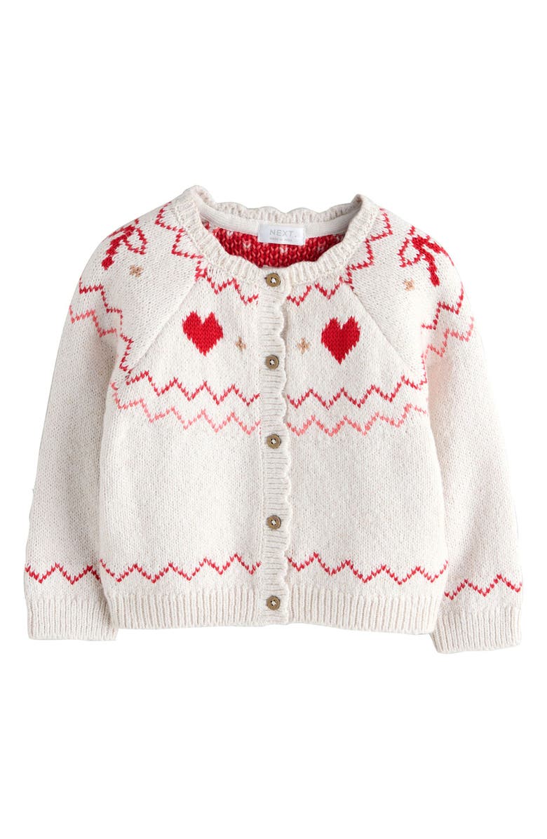 NEXT Kids' Argyle Stitch Cardigan, Main, color, Neutral
