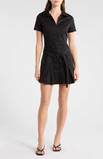 Desigual Short Sleeve Belted Cotton Blend Minidress