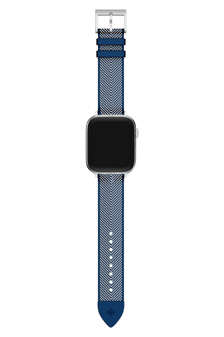 The Kira Grosgrain 20mm Apple Watch® Watchband, Alternate, color, NAVY